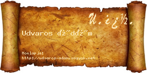 Udvaros Ádám névjegykártya